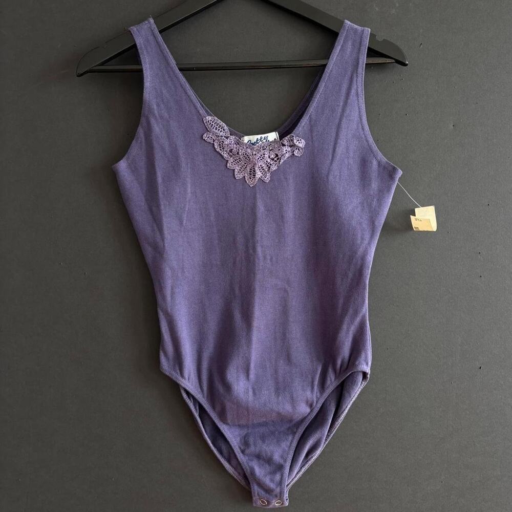 VTG 90s Betty Blue Purple Lace Bodysuit Coquette Deadstock - Size M/L